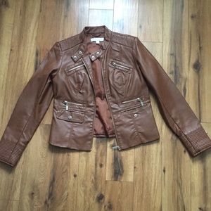 NY&Co brown/cognac colored leather jacket